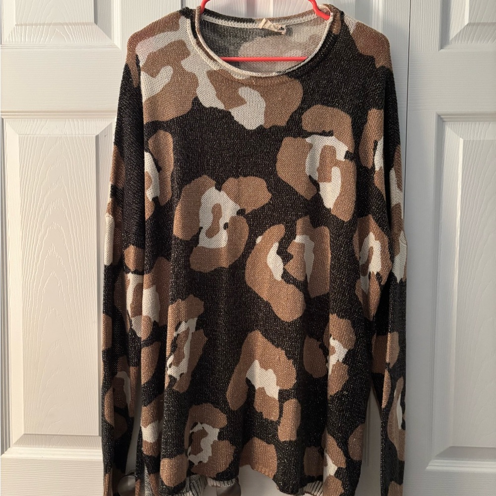 Show Me Your MuMu Camo Sweater - Black, Brown, Tan